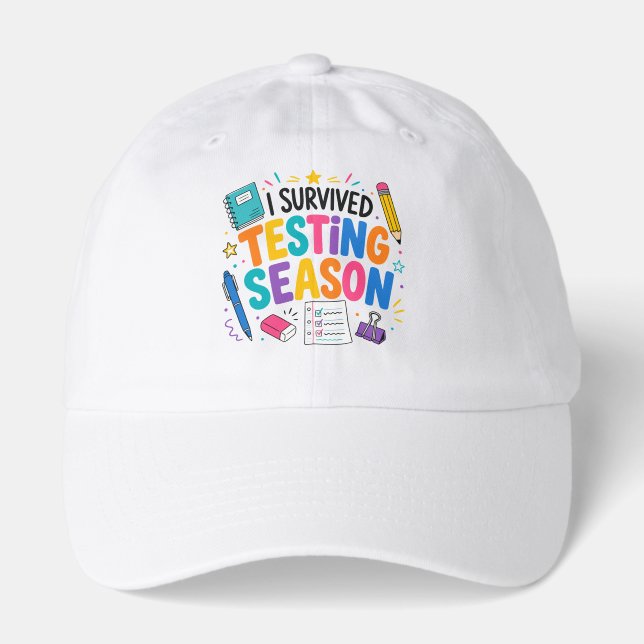 I Survived Testing Season School Humor Hat (Front)