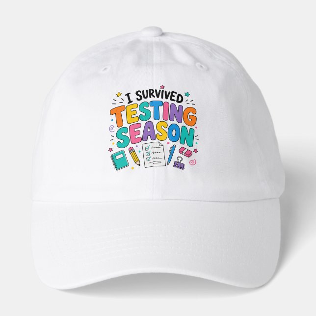 I Survived Testing Season School Humor Hat (Front)