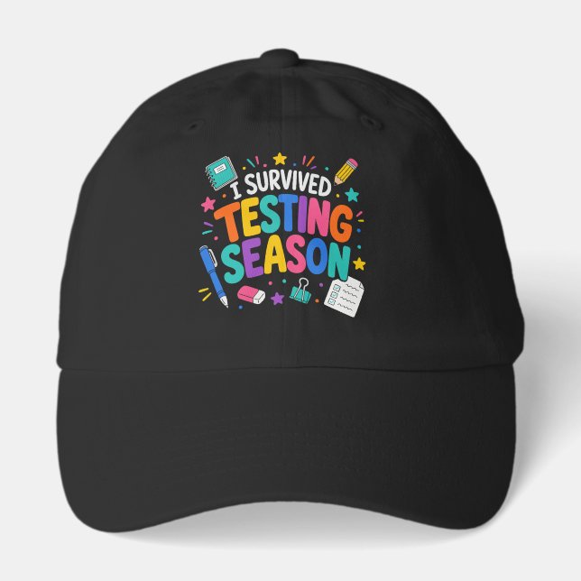 I Survived Testing Season School Humor Hat (Front)