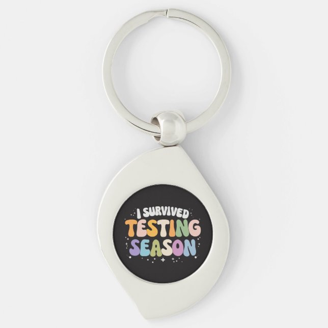 I Survived Testing Season School Humor Keychain (Front)