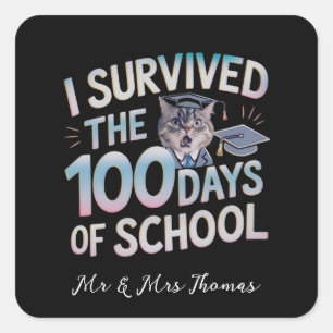 I Survived the 100 Days of School - Celebrate 100 Square Sticker