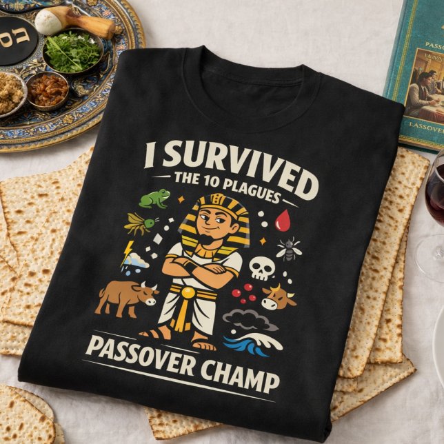 I Survived The 10 Plagues Funny Passover Champ T-Shirt (Creator Uploaded)