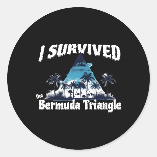 I Survived The Bermuda Triangle Vacation Cruise Classic Round Sticker (Front)