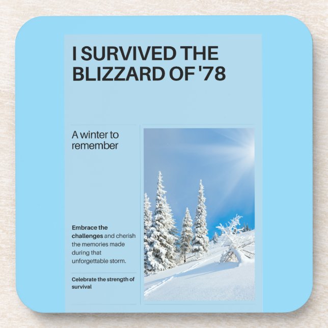 I Survived The Blizzard of '78 Beverage Coaster (Front)