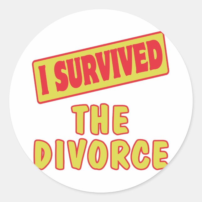 I SURVIVED THE DIVORCE CLASSIC ROUND STICKER (Front)