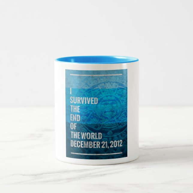 I Survived The End of The World Two-Tone Coffee Mug (Center)