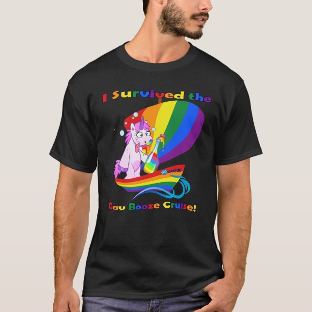 "I Survived the Gay Booze Cruise!" T-Shirt (Front)