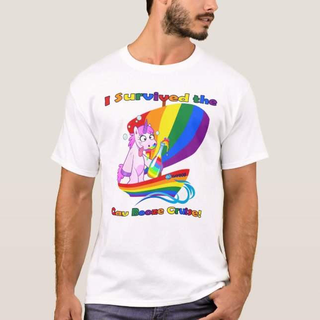 "I Survived the Gay Booze Cruise!" T-Shirt (Front)