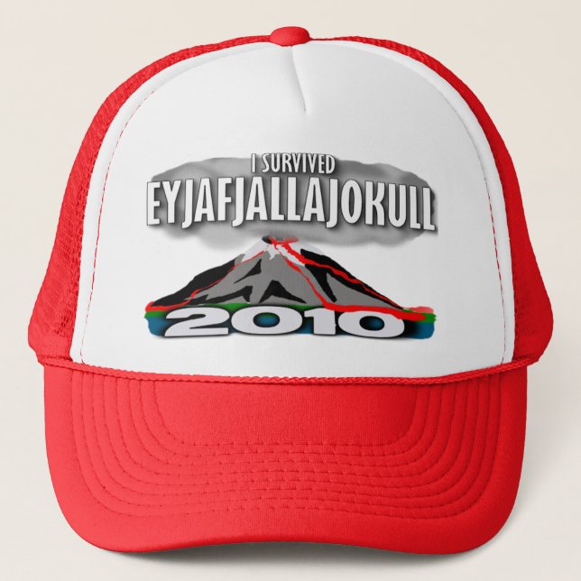 I Survived The Iceland Volcano Trucker Hat (Front)