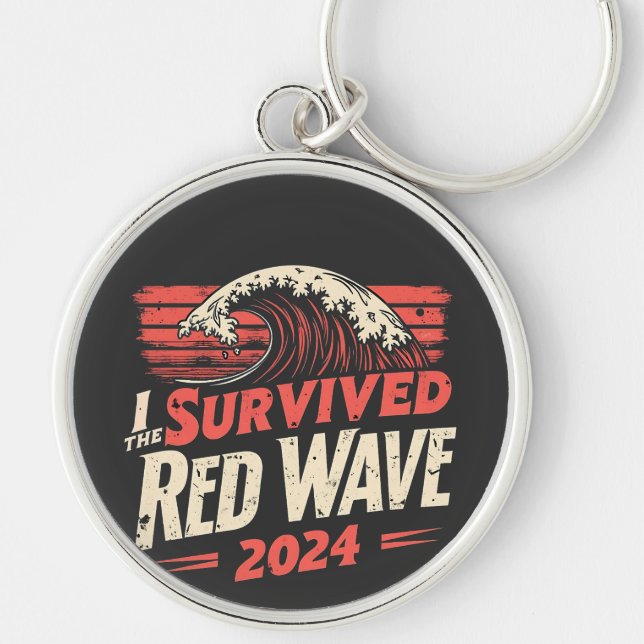 I Survived the Red Wave 2024 Trump Won Inaguration Keychain (Front)