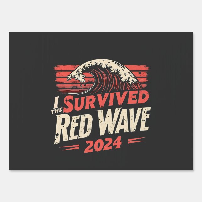 I Survived the Red Wave 2024 Trump Won Inaguration Sign (Front)