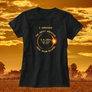 I Survived The Total Solar Eclipse 4/8/2024 Usa T-shirt by colorfulgalshop at Zazzle