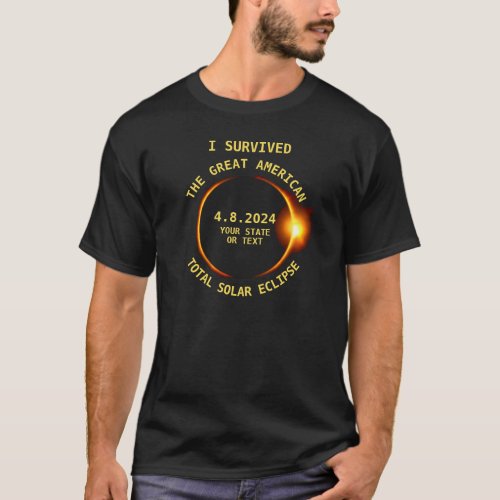 I Survived the Total Solar Eclipse 482024 USA T_Shirt