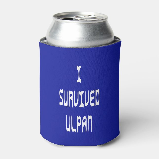 I Survived Ulpan Can Cooler (Can Front)