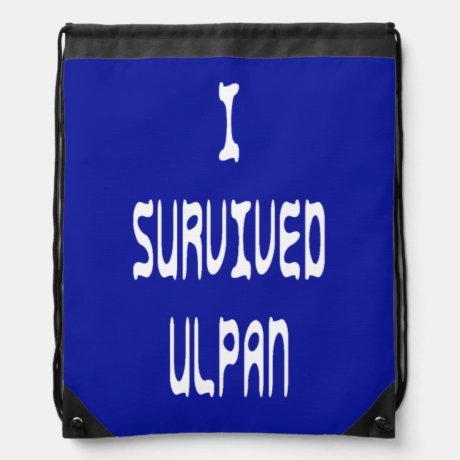 I Survived Ulpan Drawstring Bag (Front)