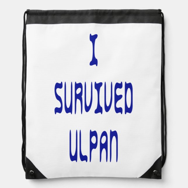 I Survived Ulpan Drawstring Bag (Front)