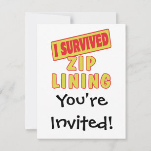 I SURVIVED ZIP LINING INVITATION