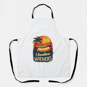 I Swallow Saucy Wieners Funny Adult Joke Hot Dogs Apron