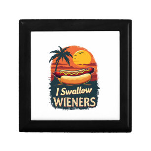 I Swallow Saucy Wieners Funny Adult Joke Hot Dogs  Gift Box