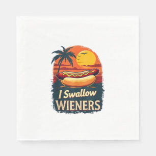 I Swallow Saucy Wieners Funny Adult Joke Hot Dogs Napkins