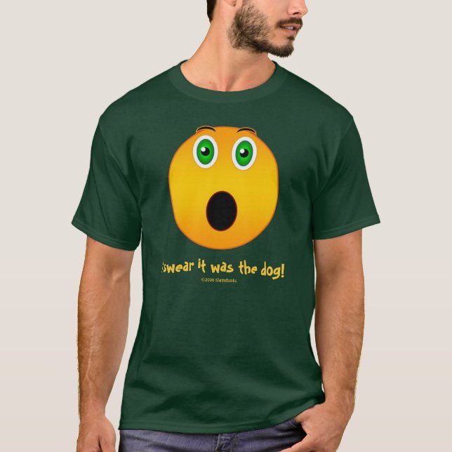 I swear it was the dog - Funny face Dark T-shirt (Front)