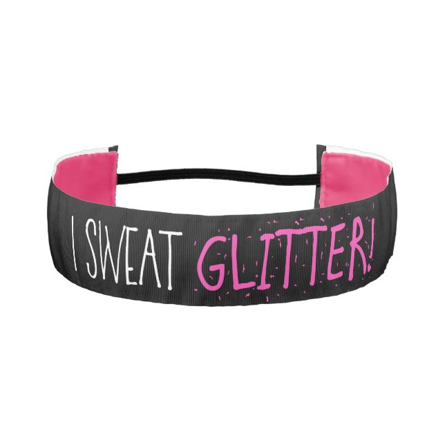 "I Sweat GLITTER" Hair Band Athletic Headband (Front)