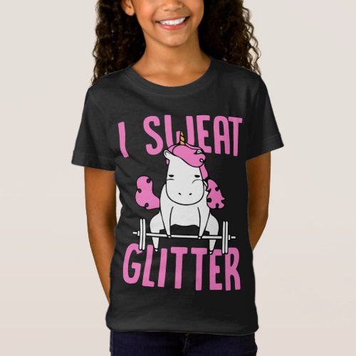 I Sweat Glitter Unicorn Funny Gym And Sweat Gift C T_Shirt