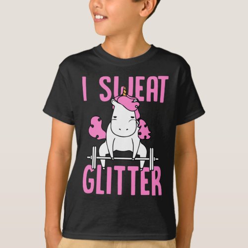 I Sweat Glitter Unicorn Funny Gym And Sweat Gift C T_Shirt