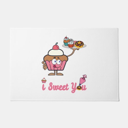 I Sweet You with a Cupcake Doormat