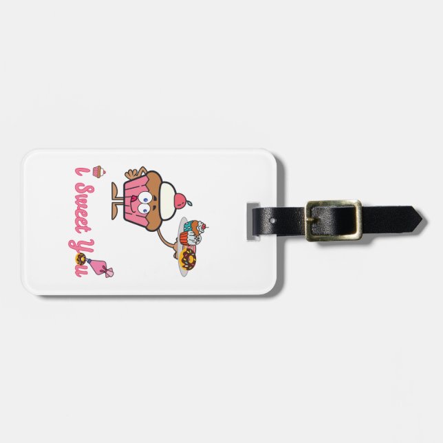 I Sweet You with a Cupcake Luggage Tag (Front Horizontal)