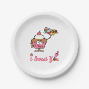 I Sweet You with a Cupcake Paper Plates