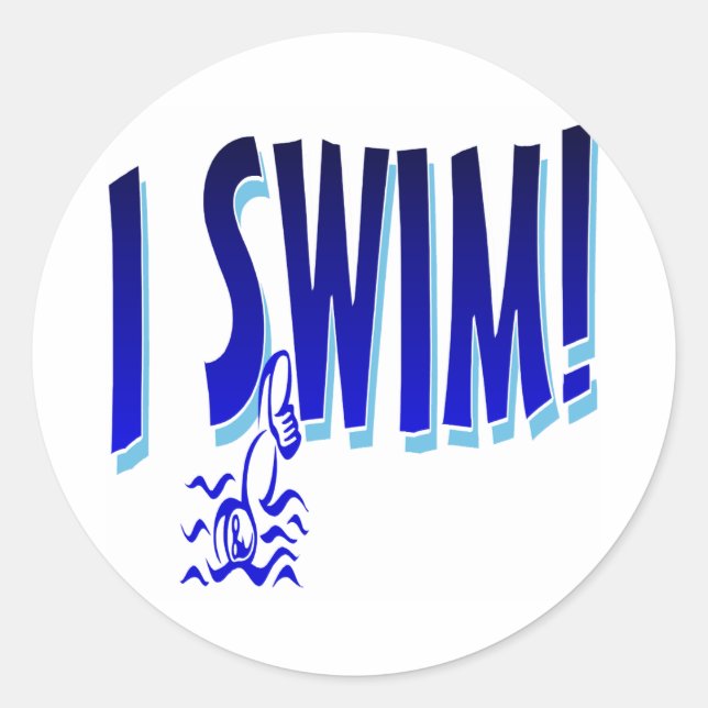 I Swim Classic Round Sticker (Front)