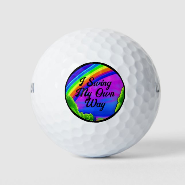 I Swing My Own Way Golf Balls (Front)