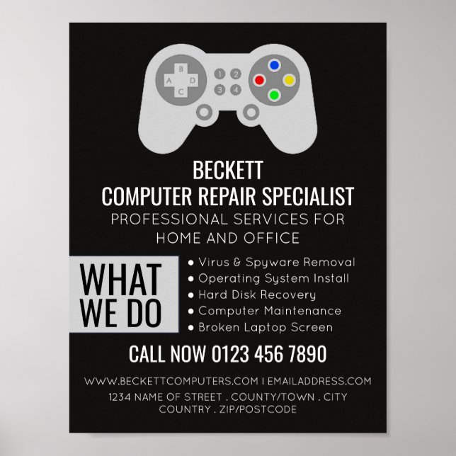 I.T/Computers, Computer Repair Specialist Advert Poster (Front)