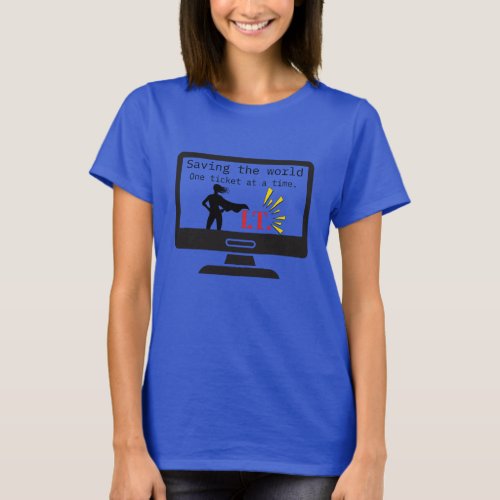 IT Saves the World Silhouette Female Superhero T_Shirt