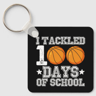I Tackled 100 Days of School Basketball Keychain