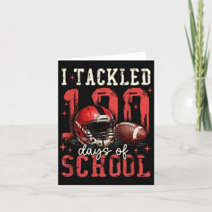 I Tackled 100 Days Of School Football Men Boy Kid  Card