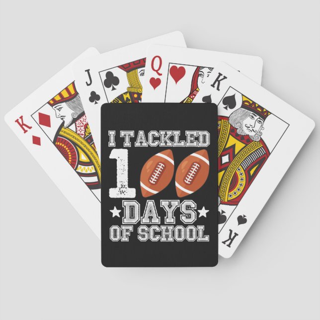 I Tackled 100 Days of School Football Poker Cards (Back)