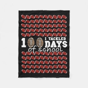 I Tackled 100 Days Of School Football Soccer Kids Fleece Blanket