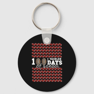 I Tackled 100 Days Of School Football Soccer Kids Keychain