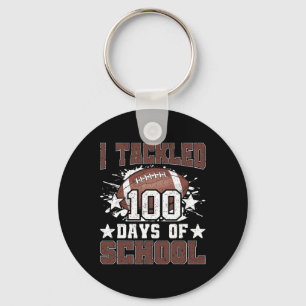 I Tackled 100 Days School 100th Day Football Boys Keychain