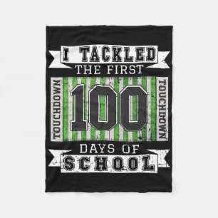 I Tackled The First 100 Days Of School - Vintage F Fleece Blanket