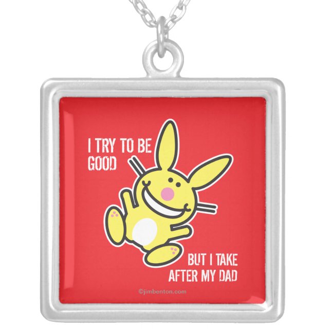 I Take After My Dad Silver Plated Necklace (Front)