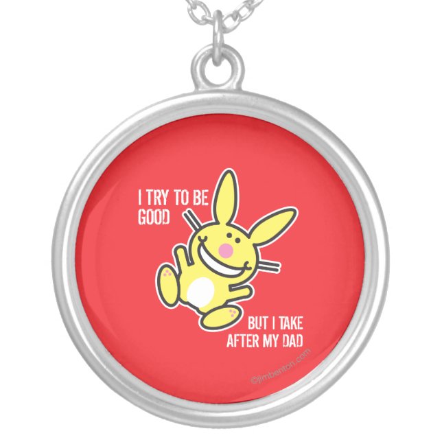 I Take After My Dad Silver Plated Necklace (Front)