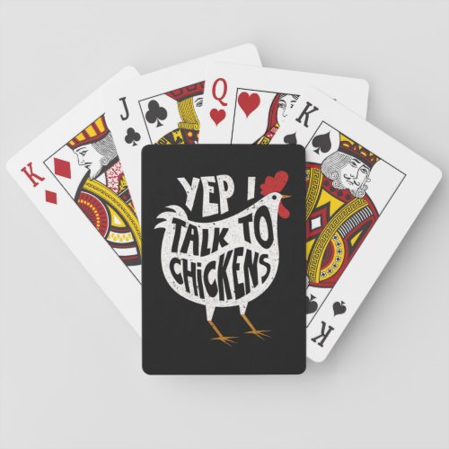 I Talk To Chickens Shirt Cute Chicken Buffs T Poker Cards
