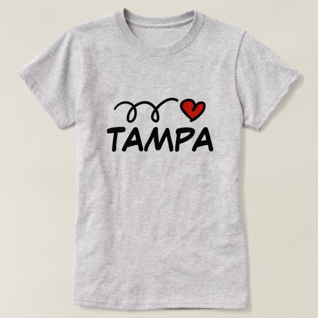 I ♥ Tampa custom t shirt with cute doodle heart (Design Front)