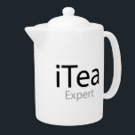 i Tea Expert Teapot<br><div class="desc">ITea Expert Logo. Inspired by the iconic iPhone commercials, though no app could ever beat a nice cup of tea? Bring out your inner geek and amuse your guests.</div>