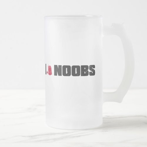 i teabag noobs frosted glass beer mug