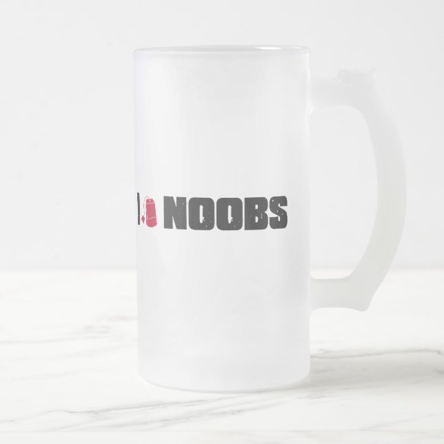 i (teabag) noobs frosted glass beer mug (Right)