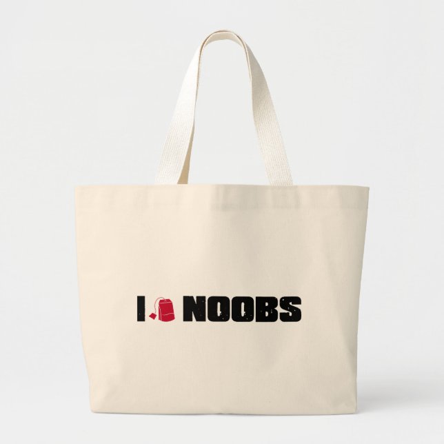 i (teabag) noobs large tote bag (Front)